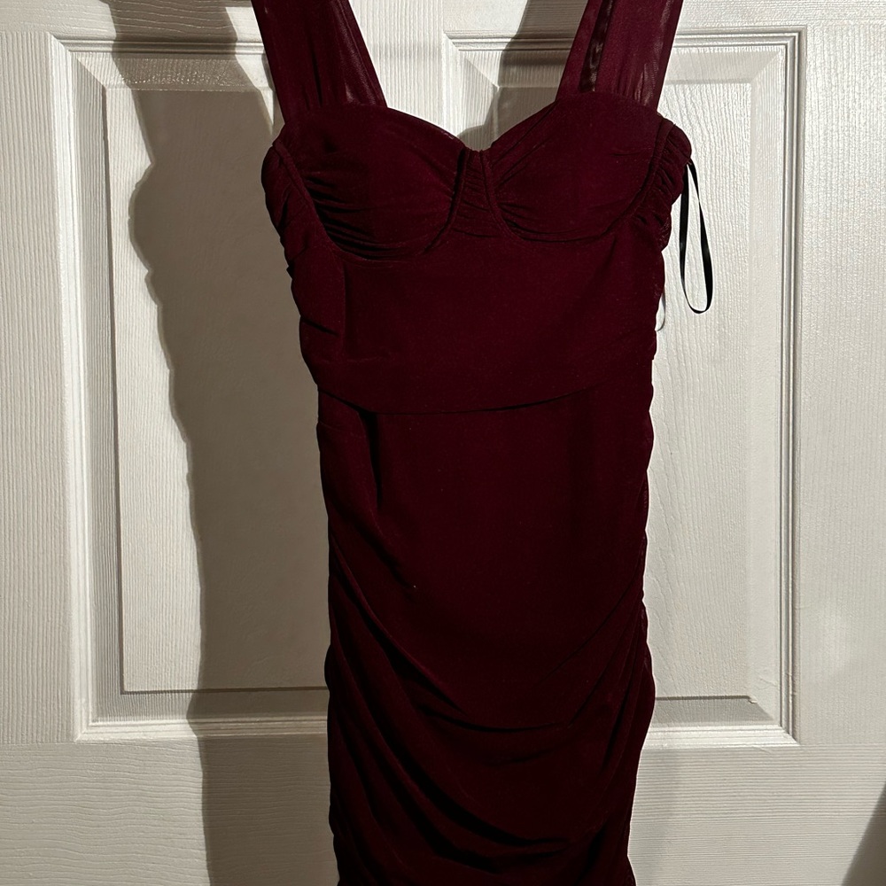 Elegant Burgundy Dress